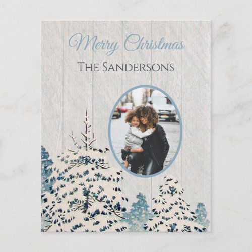 Budget Vintage Snowy Woods Photo Christmas Card