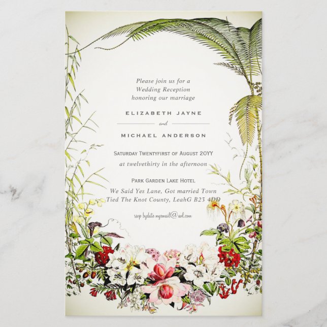 BUDGET Vintage spring Floral Wedding Invite (Front)