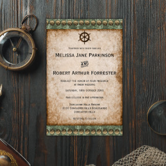 Budget Vintage Steampunk Wedding Invitation