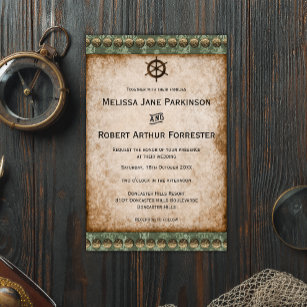 Budget Vintage Steampunk Wedding Invitation Flyer