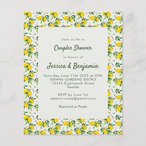 Budget Vintage Summer Lemon Fruit Couples Shower