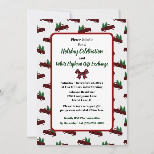 Budget Vintage Truck Christmas Holiday Party Invitation