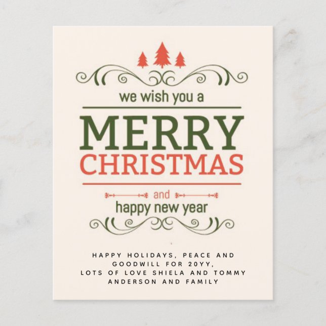 Budget Vintage Typography Christmas Invite Letter (Front)