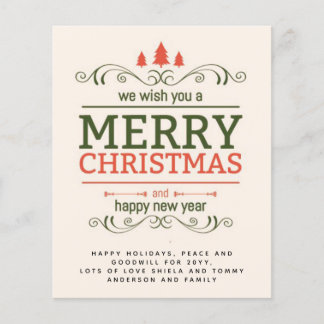 Budget Vintage Typography Christmas Invite Letter