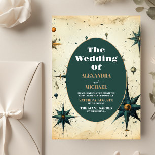 Budget Vintage Watercolor Celestial Wedding Flyer