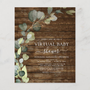 Budget Virtual Baby Shower Greenery Eucalyptus