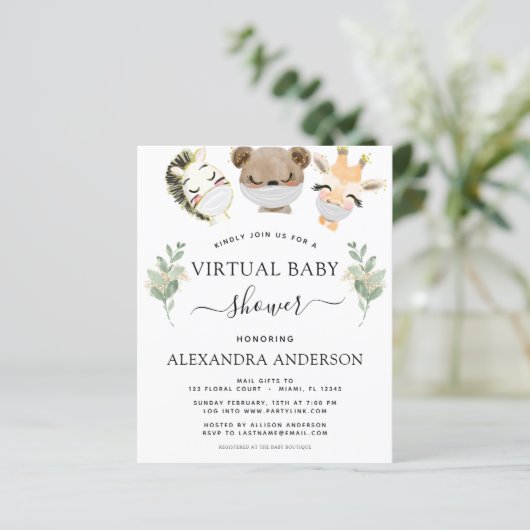 Budget Virtual Baby Shower Woodland Eucalyptus (Standing Front)