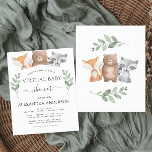 Budget Virtual Baby Shower Woodland Eucalyptus