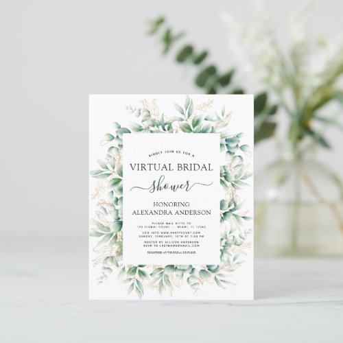 Budget Virtual Bridal Shower Botanical Greenery