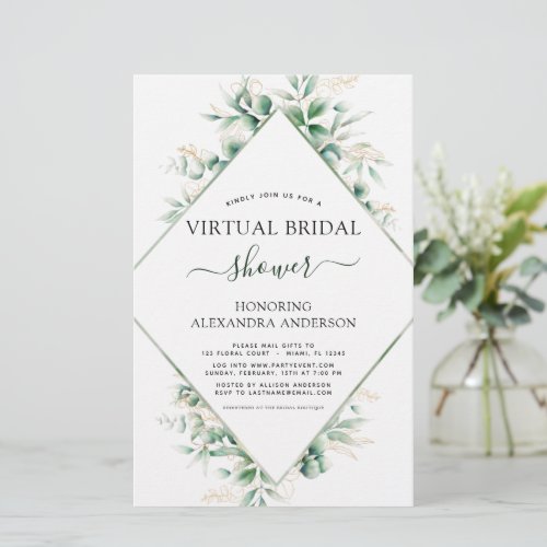 Budget Virtual Bridal Shower Botanical Greenery