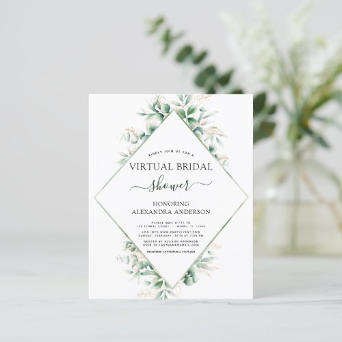 Budget Virtual Bridal Shower Botanical Greenery
