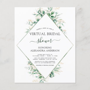 Budget Virtual Bridal Shower Botanical Invitation