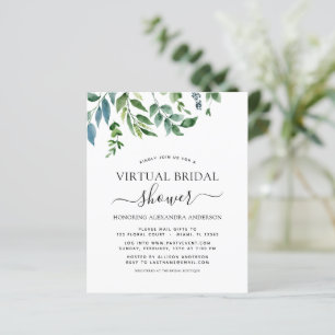 Budget Virtual Bridal Shower Greenery Invitation