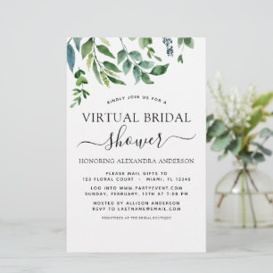 Budget Virtual Bridal Shower Greenery Invitation