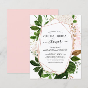 Budget Virtual Bridal Shower Greenery Rose Gold