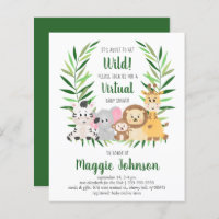 Budget Virtual Safari Baby Shower Invitation