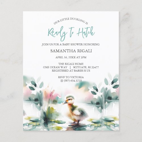 Budget Watercolor Baby Shower Duck Theme