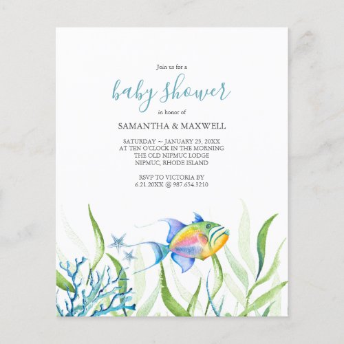 Budget Watercolor Baby Shower Under The Sea Theme