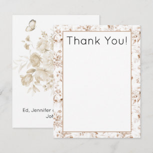 Budget, Watercolor Boho Baby Shower Thank You Note Card