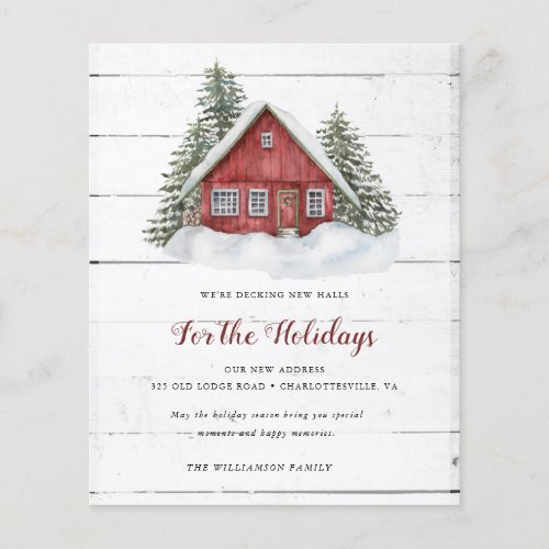Budget Watercolor Cabin Holiday Moving  Flyer