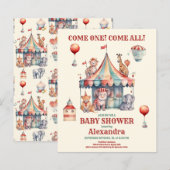 Budget Watercolor Carnival Baby Shower Invitation (Front/Back)