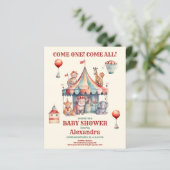 Budget Watercolor Carnival Baby Shower Invitation (Standing Front)