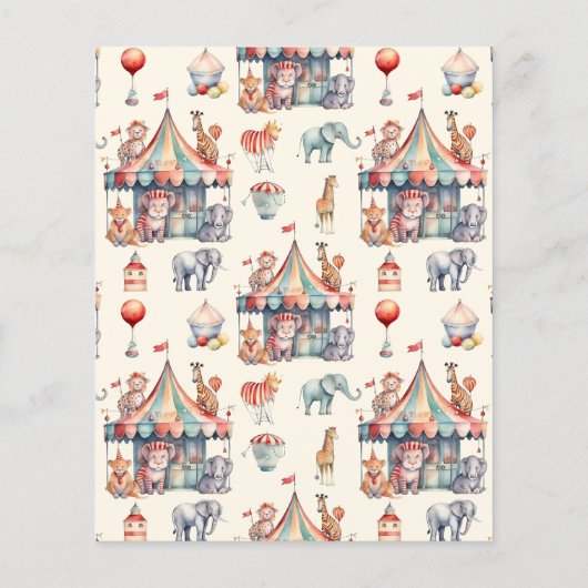 Budget Watercolor Carnival Baby Shower Invitation (Back)