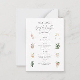 budget Watercolor champagne Bachelorette weekend Note Card