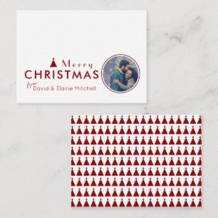 Budget Watercolor Christmas Tree Couple Photo Note Card