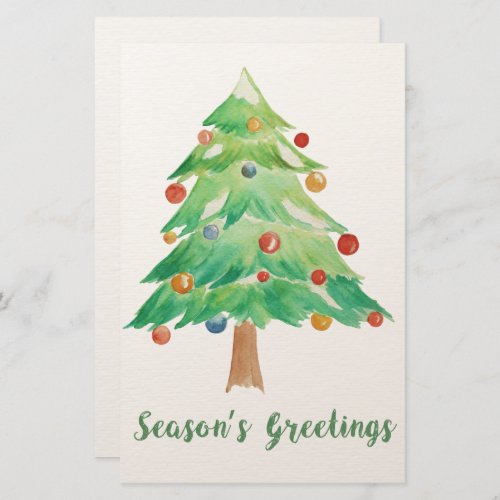 Budget Watercolor Christmas Tree holidays card