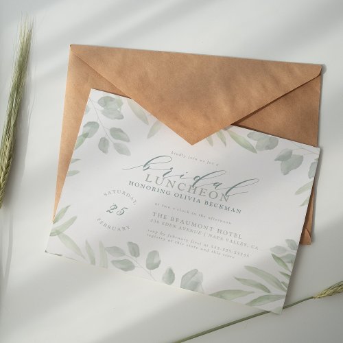 Budget Watercolor Eucalyptus Bridal Luncheon