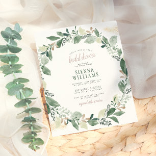 Budget Watercolor Eucalyptus Leaves Bridal Shower
