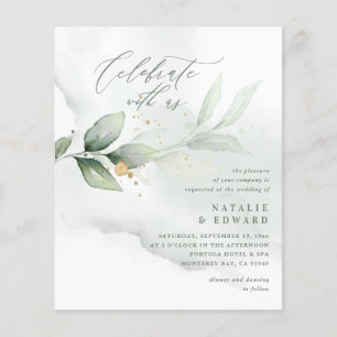 budget Watercolor eucalyptus sage green wedding