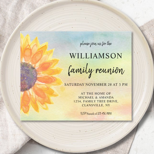 Budget Watercolor Family Reunion Invitation (Creator Uploaded)