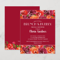 Budget Watercolor Floral Bridal Shower Invitations