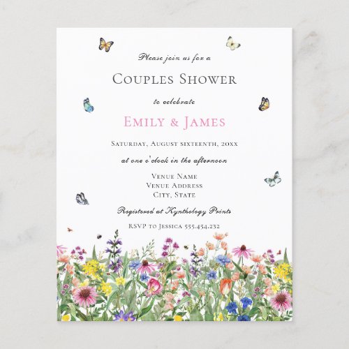 Budget Watercolor Floral Couples Shower