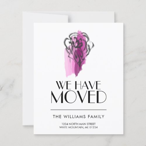 Budget Watercolor Floral Moving Announcement
