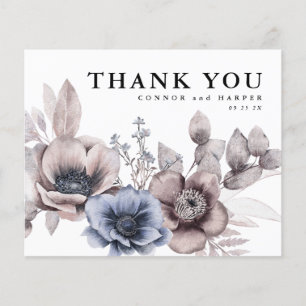 Budget Watercolor Floral Non Photo Thank You Card