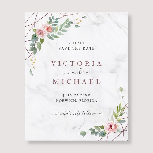 Budget Watercolor Floral Wedding Save The Date