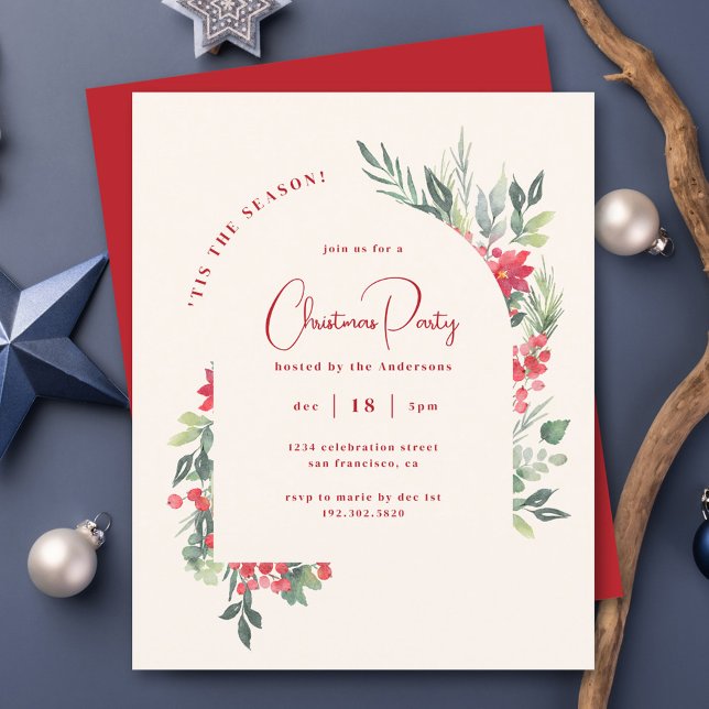 Budget Watercolor Foliage Arch Christmas Party (Creator Uploaded)