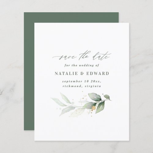 budget Watercolor foliage wedding save the date