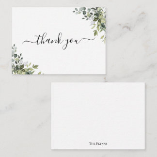 BUDGET watercolor greenery Thank You Note