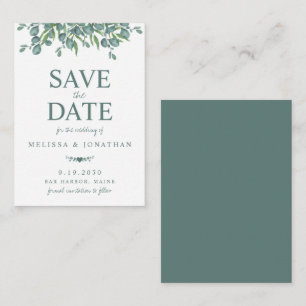 Budget Watercolor Greenery Wedding Save The Date Note Card