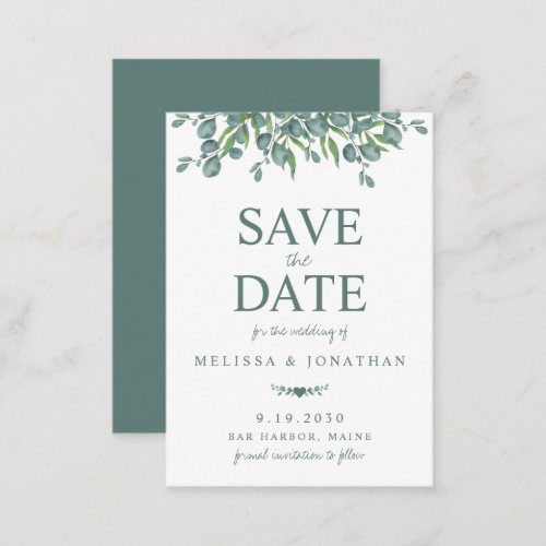 Budget Watercolor Greenery Wedding Save The Date Note Card