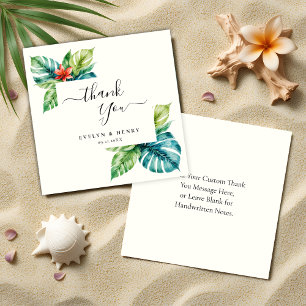 Budget Watercolor Greenery Wedding Thank You Note Card