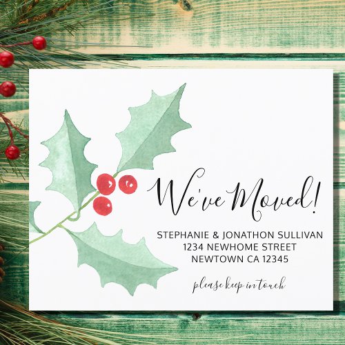 Budget Watercolor Holly Weve Moved Card