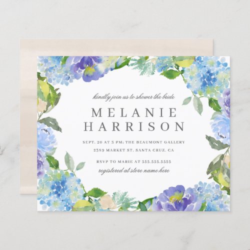 Budget Watercolor Hydrangea Wreath Bridal Shower