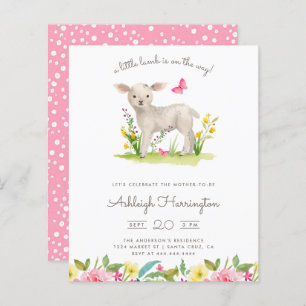 Budget Watercolor Lamb Spring Meadow Baby Shower