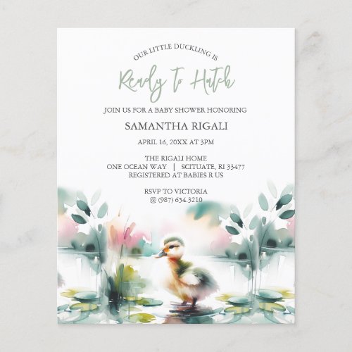 Budget Watercolor Neutral Baby Shower Duck Theme