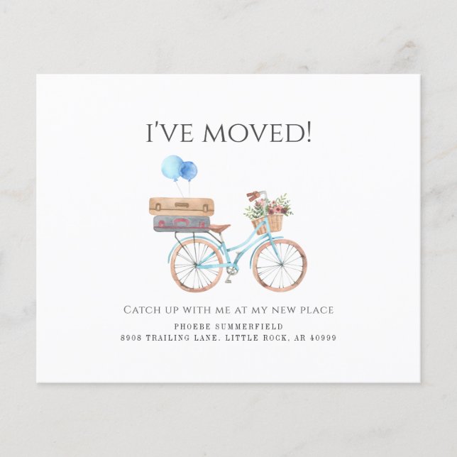 Budget Watercolor New Address Moving Announcement (Front)